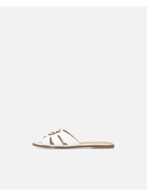 Ciabattine in pelle con logo Love Birds PINKO | SD0463P001Z12